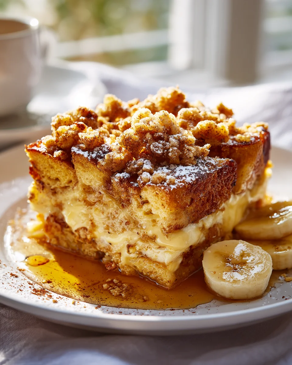 Best Overnight Baked Banana French Toast Casserole