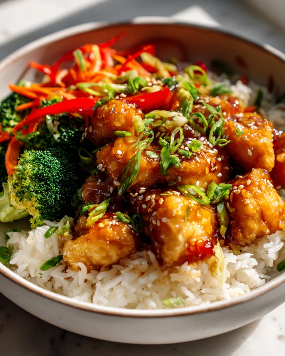 Crispy Honey Garlic Chicken Rice Bowls: A Flavorful Delight