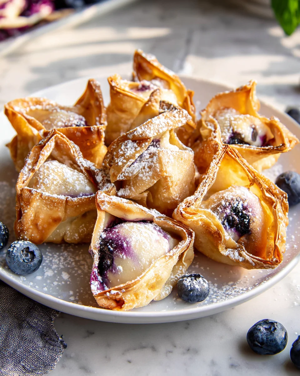 Air Fryer Blueberry Cheesecake Wontons: Quick & Easy!