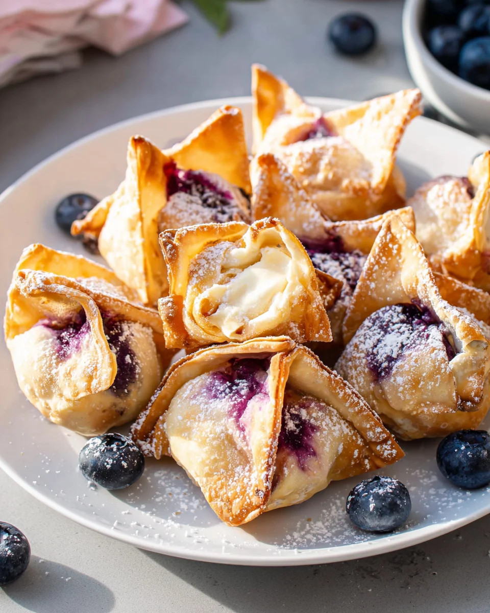 Air Fryer Blueberry Cheesecake Wontons: Quick & Easy!