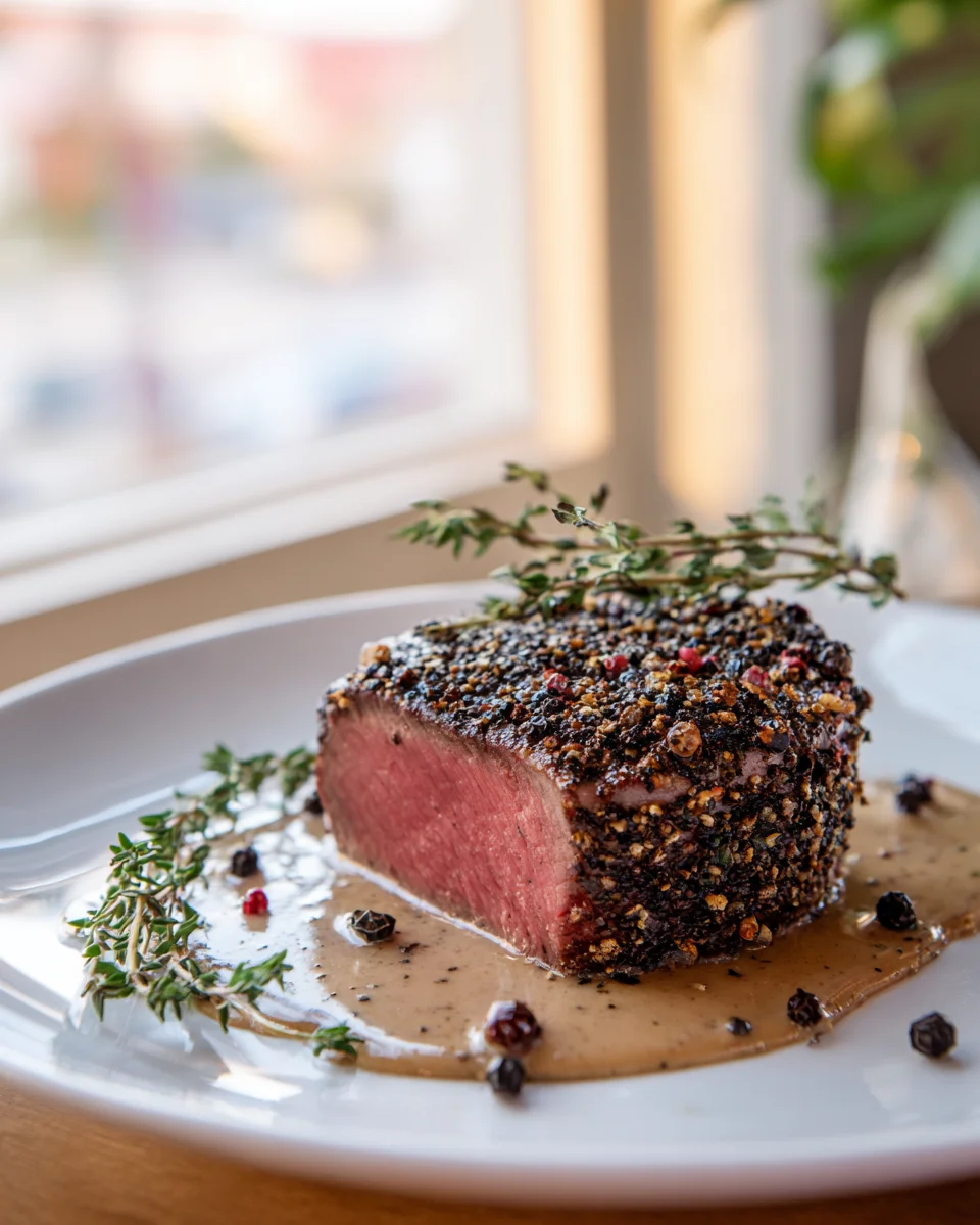 Steakhouse Peppercorn Crusted Steak: Restaurant Taste at Home