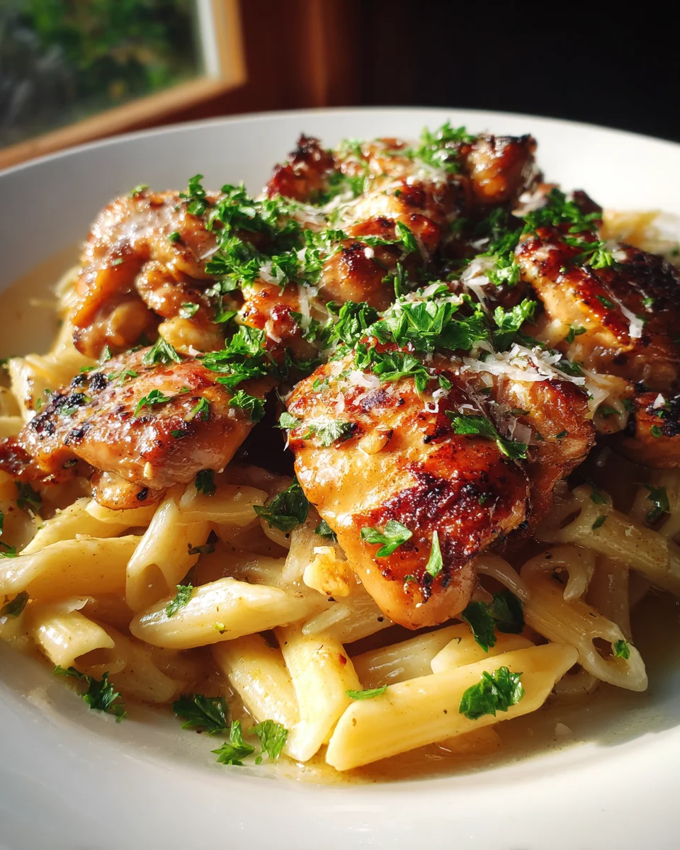 Ultimate Sticky Smoky Garlic Butter Chicken Pasta