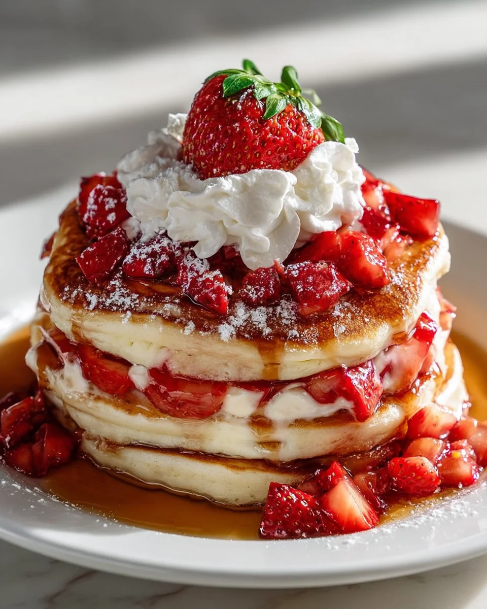 Fluffy Strawberry Cheesecake Pancakes: A Sweet Breakfast Treat