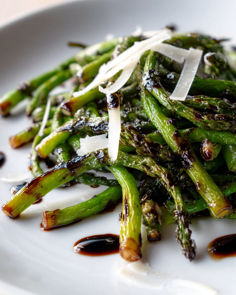 Grilled Garlic Scapes with Balsamic Glaze & Parmesan Delight