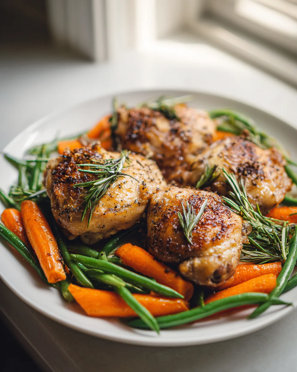 Rosemary Chicken with Buttered Carrots & Green Beans Recipe