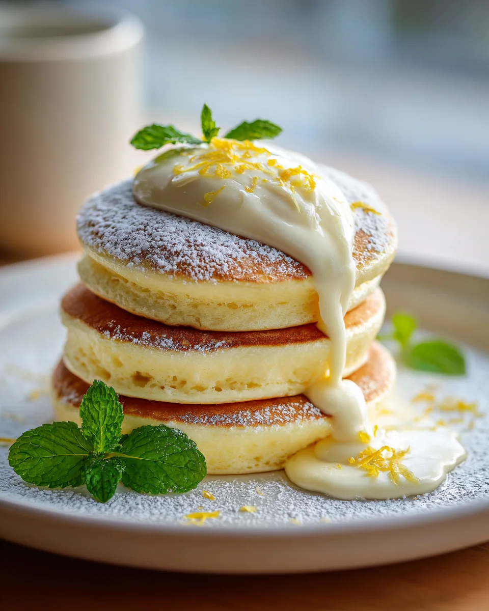 Lemon Cream Fluffy Soufflé Pancakes