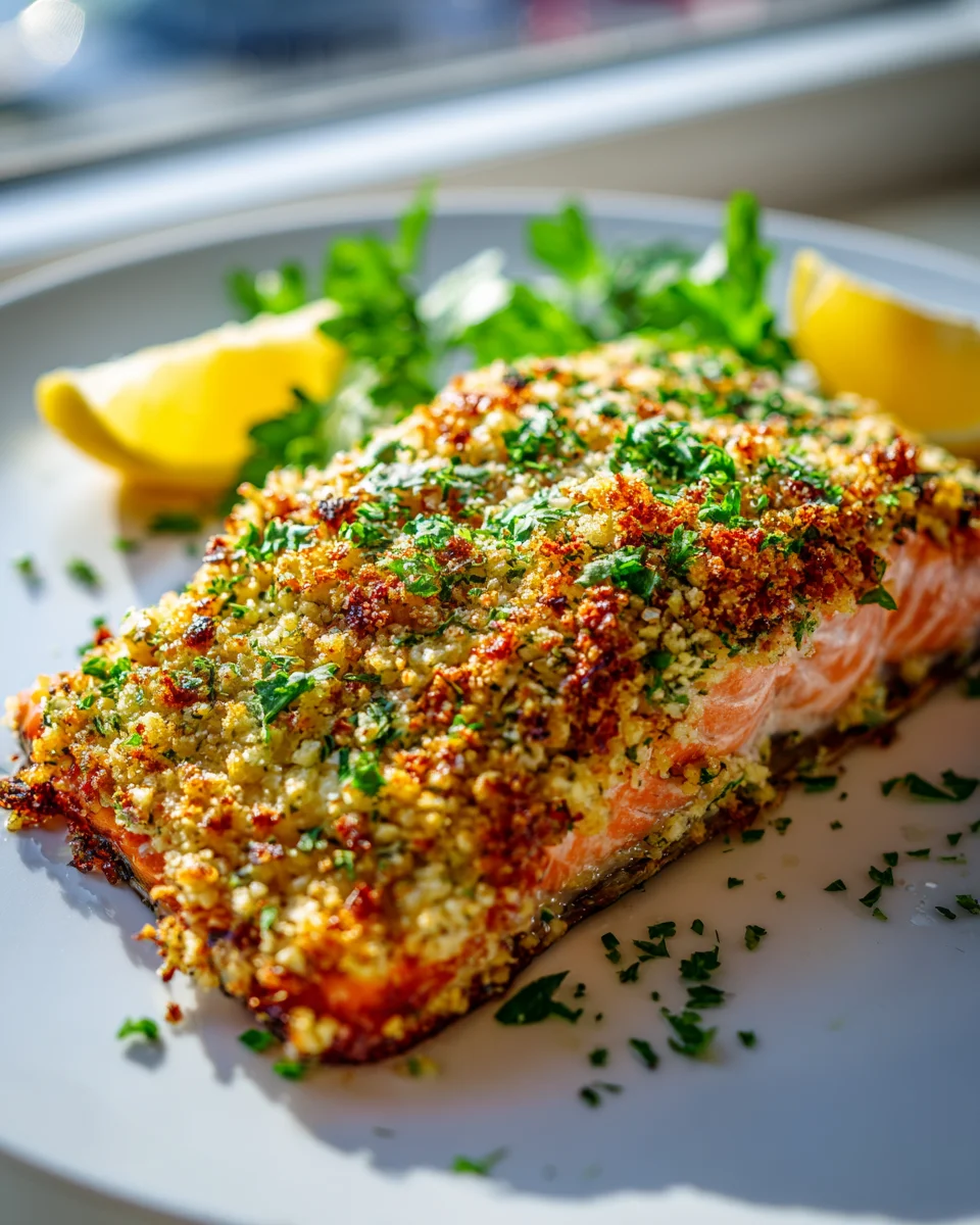 Parmesan Dijon Crusted Oven Baked Salmon Recipe Delight