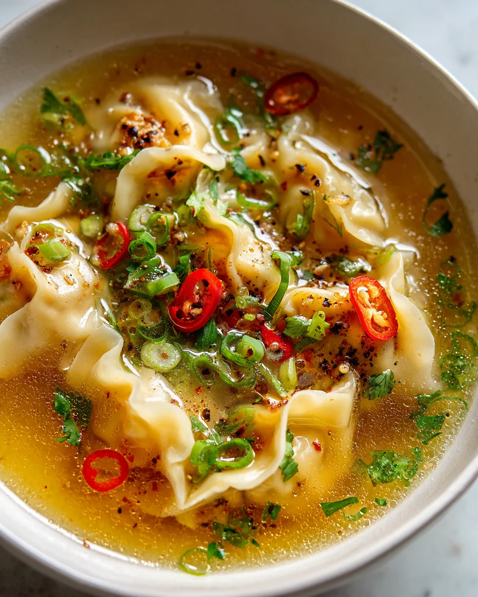 Gin-Infused Garlic Chicken Potsticker Soup Recipe Delight
