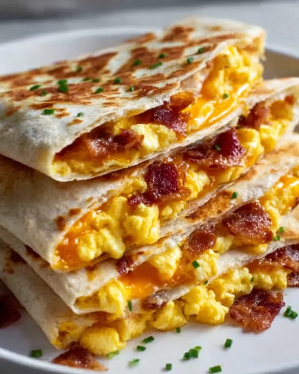 Beef Bacon Egg Cheese Breakfast Quesadillas Recipe Delight