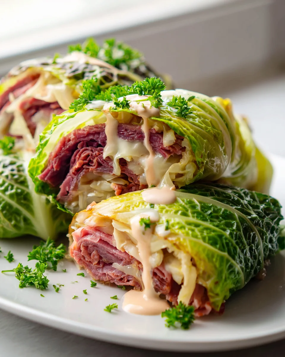 Delicious Keto Reuben Cabbage Wrap Roll Ups Recipe to Try!