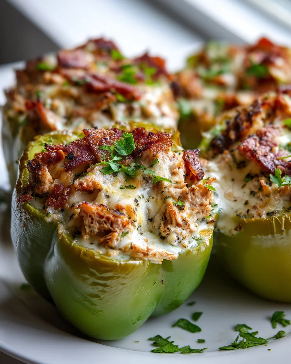 Keto Beef Bacon Ranch Stuffed Peppers for a Low-Carb Meal