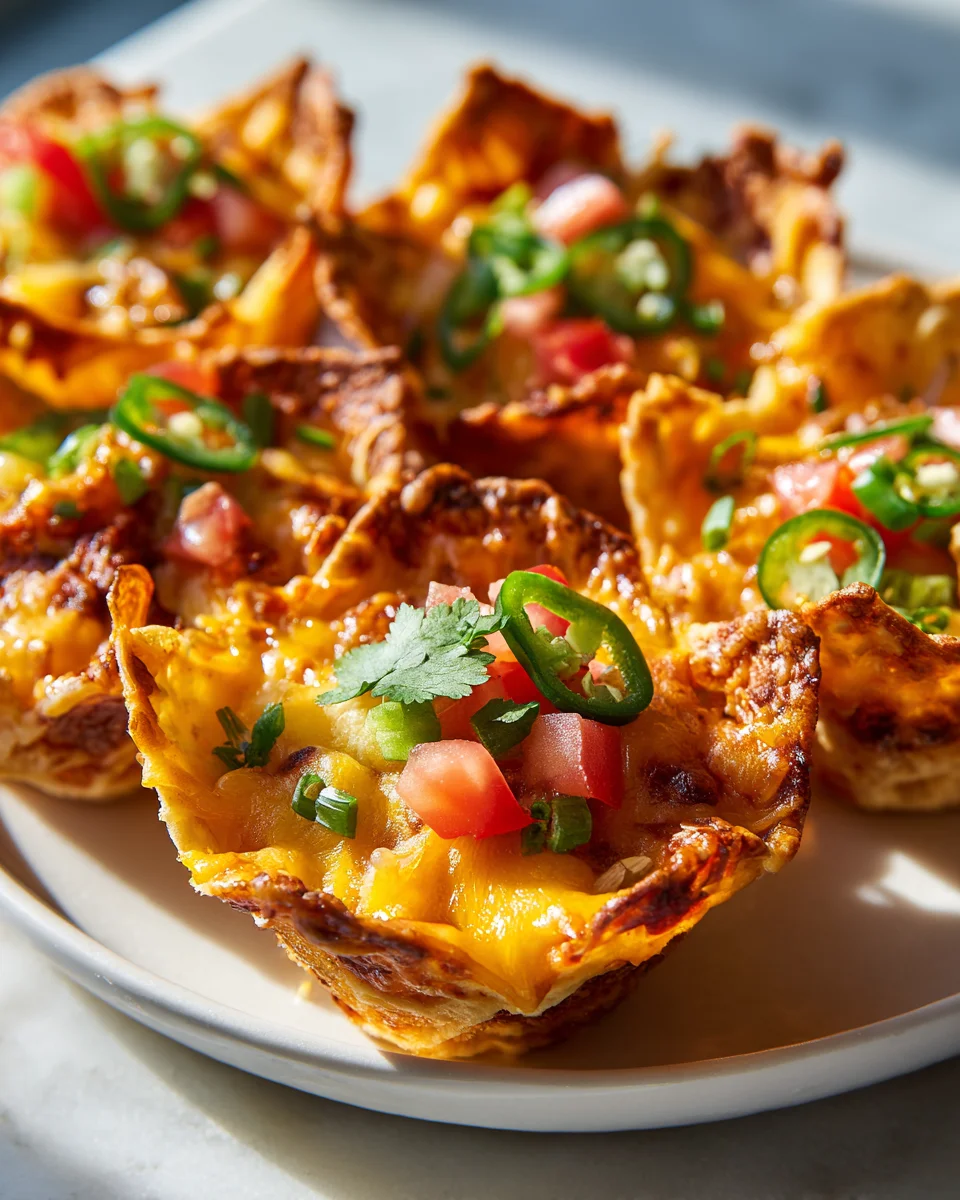 Loaded Nacho Cups with Melted Cheddar - Game Day Snack Delight