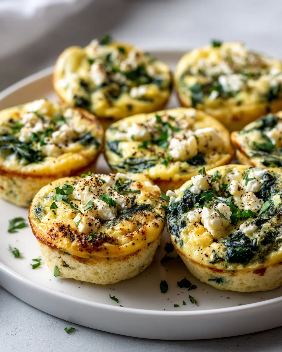 Savory Spinach Feta Protein Muffins