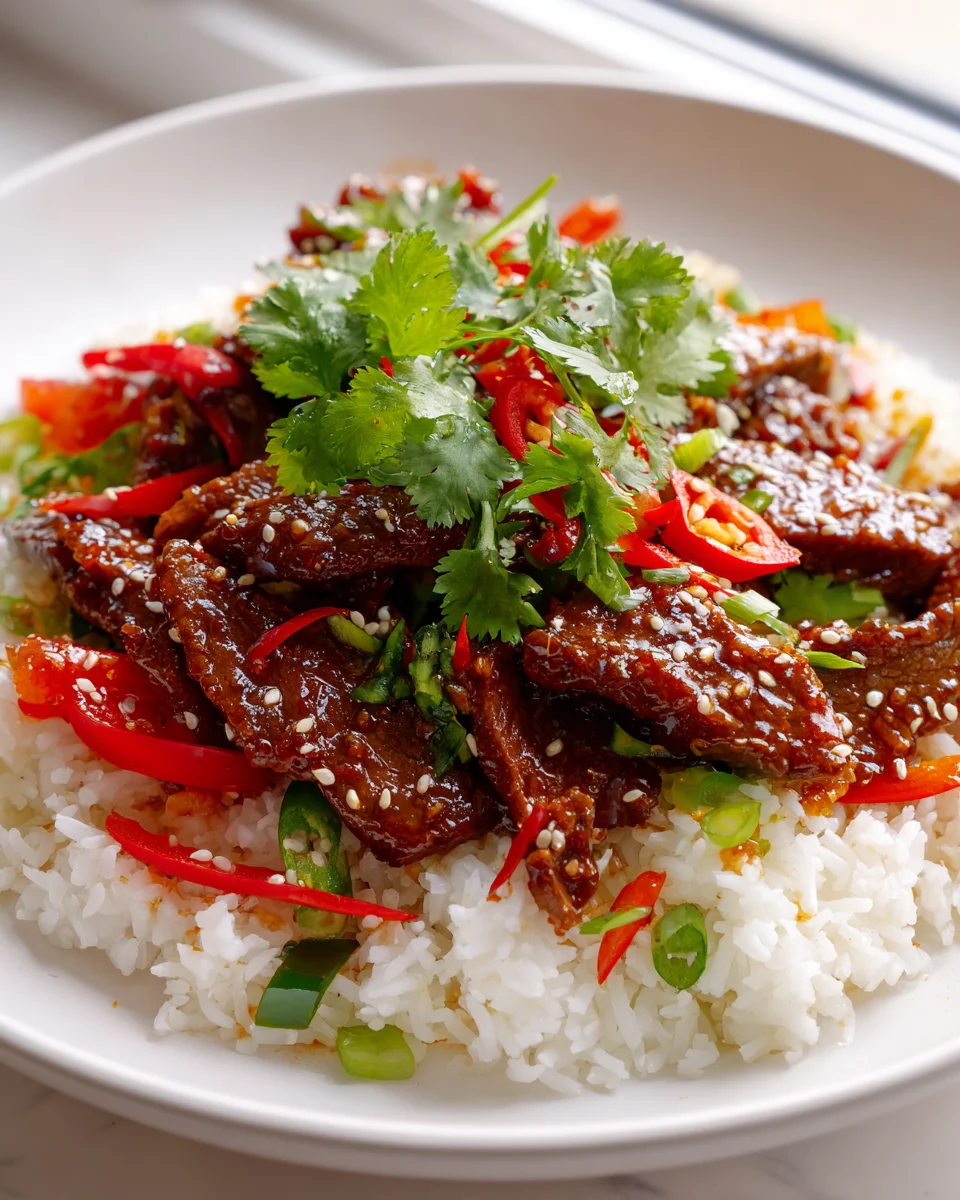 Fiery Crispy Beef Stir-Fry Delight