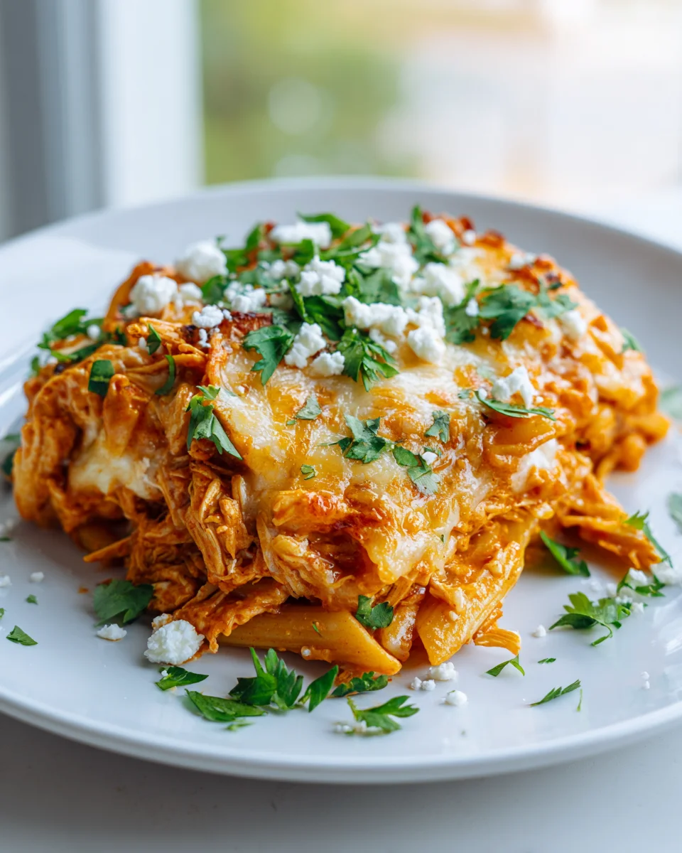 Delicious Shredded Chicken Enchilada Pasta Bake Recipe