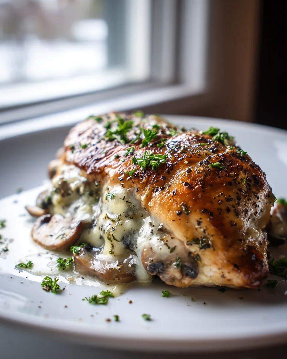 Mushroom and Gruyère Stuffed Chicken Recipe for Dinner Delight