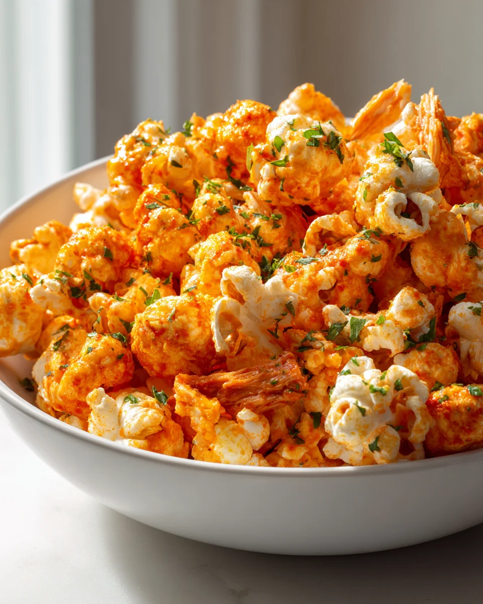 Spicy Buffalo Chicken Popcorn Recipe for Snack Lovers