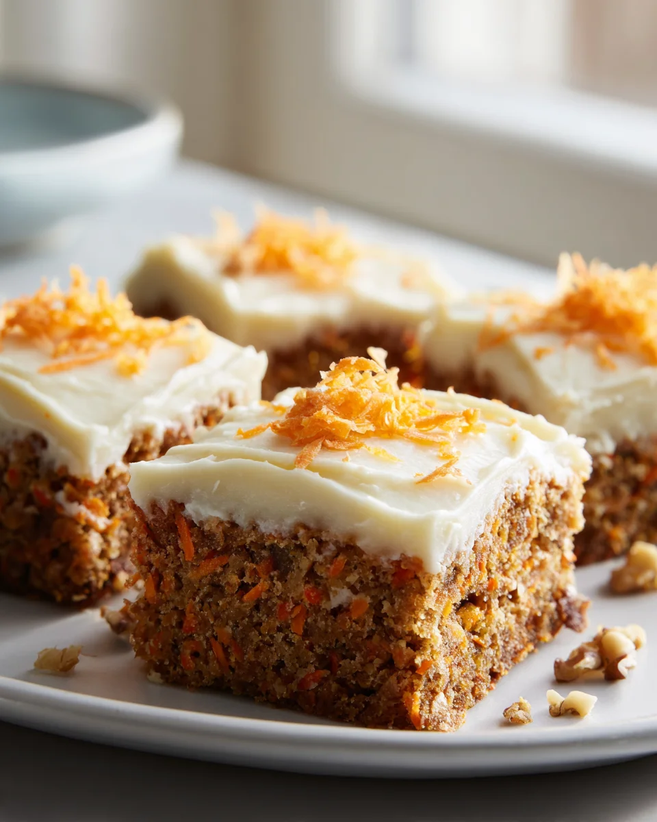 Irresistibly Moist Carrot Cake Bars