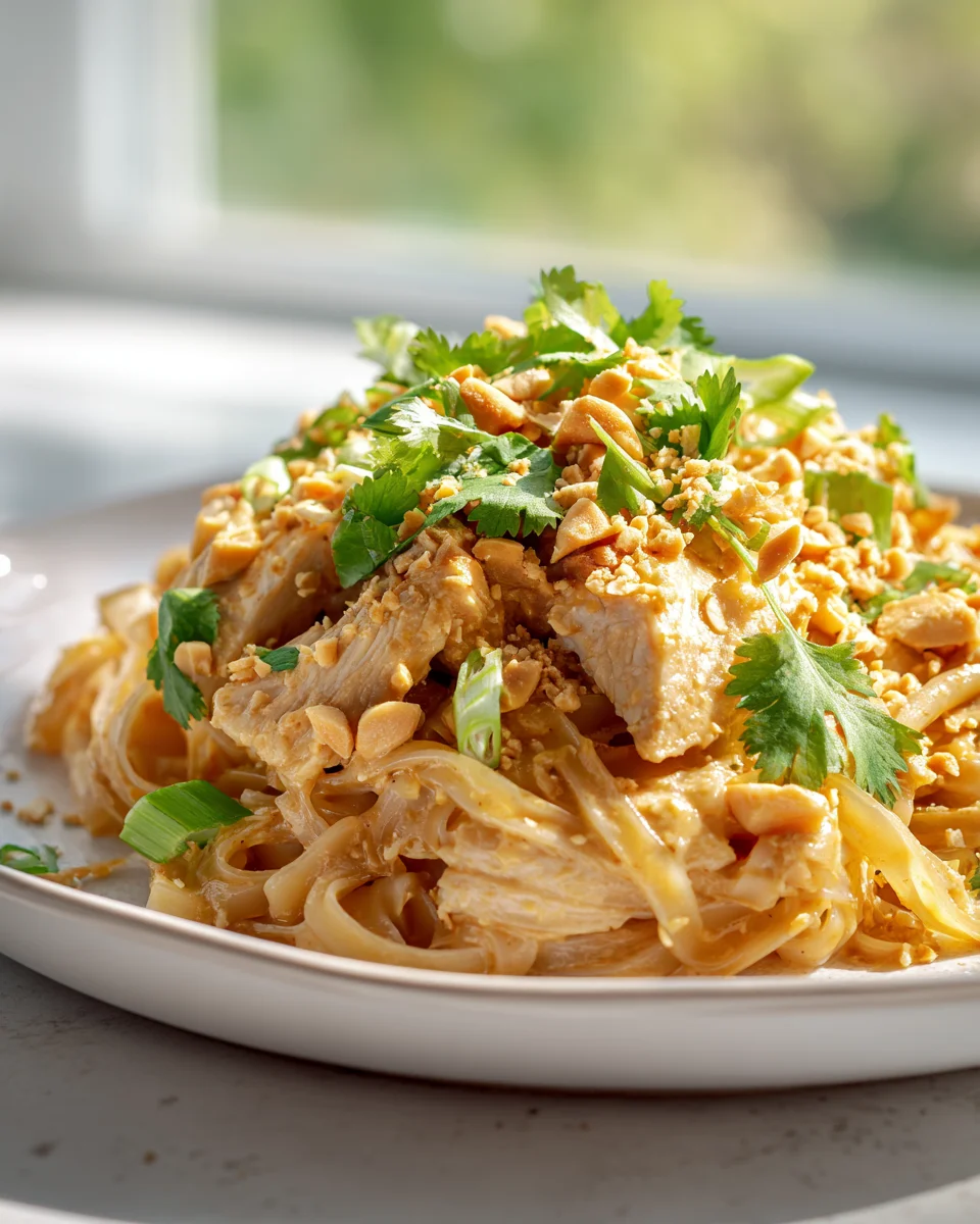 Savory Thai Peanut Chicken Noodles