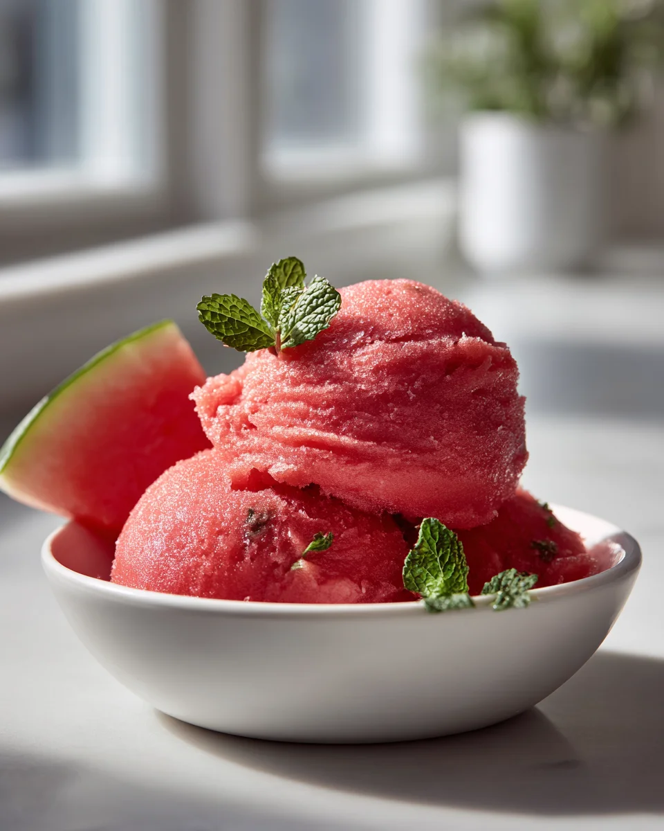 Refreshing Watermelon Mint Sorbet Delight